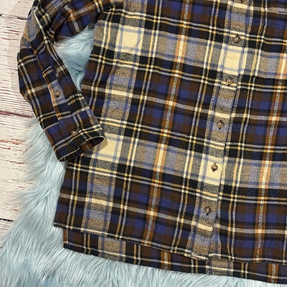 Madewell Flannel Oversized Ex-Boyfriend Shirt in Fuller Plaid Blue Tartan - Picture 10 of 10